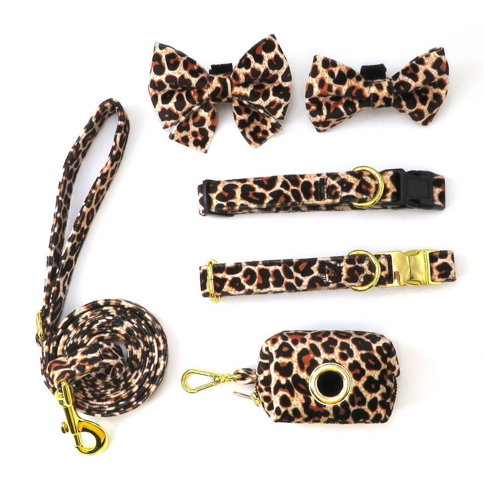 plush dog leash collar bag